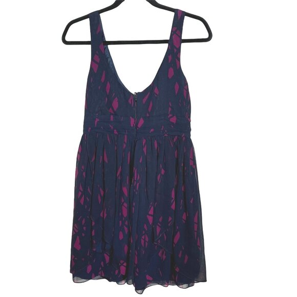 BCBGeneration Blue Purple Sleeveless V Neck Mini Dress Size 8 - Picture 2 of 10